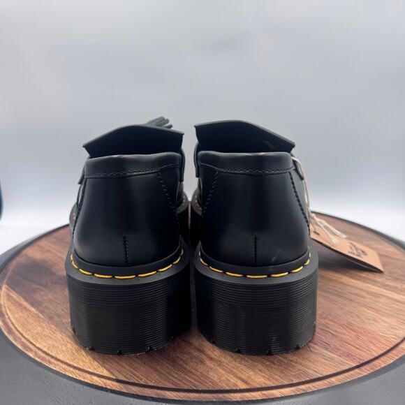 DOC DR MARTENS ADRIAN QUAD Black Leather Platform Tassel Loafer Men 11/Ladies 12 - Picture 4 of 8